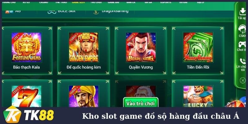 Slot game TK88 đa dạng thể loại 